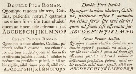 Extrait du spécimen du Caslon Extrait du spécimen du Caslon