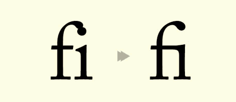 Ligature fi avec Adobe Caslon