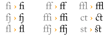 Ligatures communes