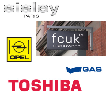 Quelques logos composés en Eurostile Quelques logos composés en Eurostile